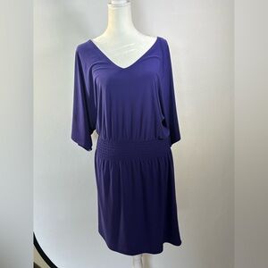 Elegant Purple V-Neck Dress Size Medium